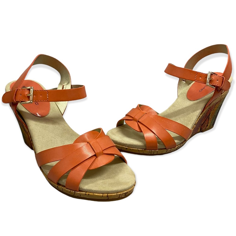 Bandolino - Faux Leather - Coral - Wedges - Size 7.5